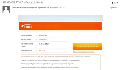 TTNET efatura Servisi Üçkağıdı