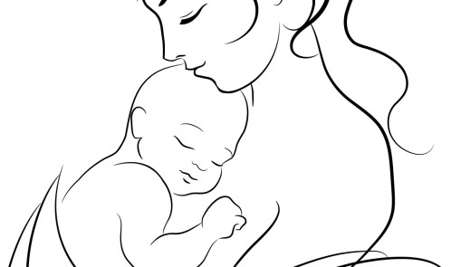bebek ve anne çizimi